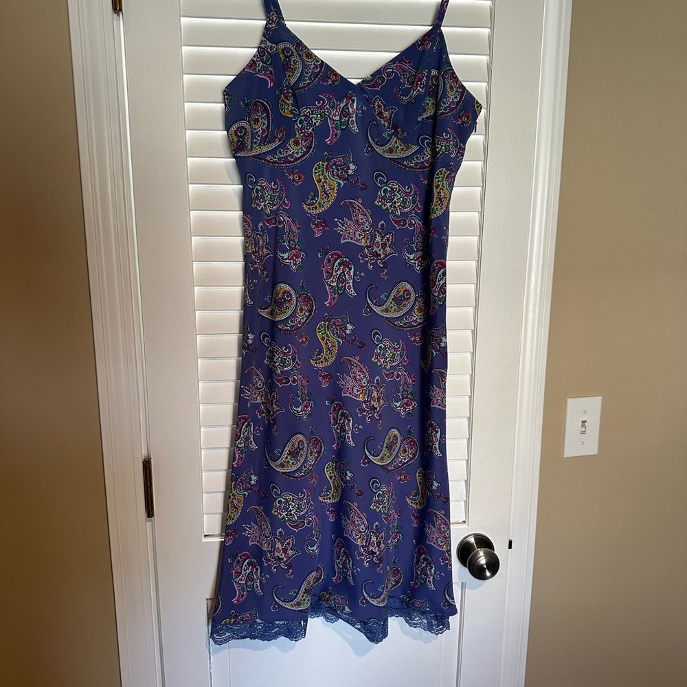 Paisley Print Blue Dress